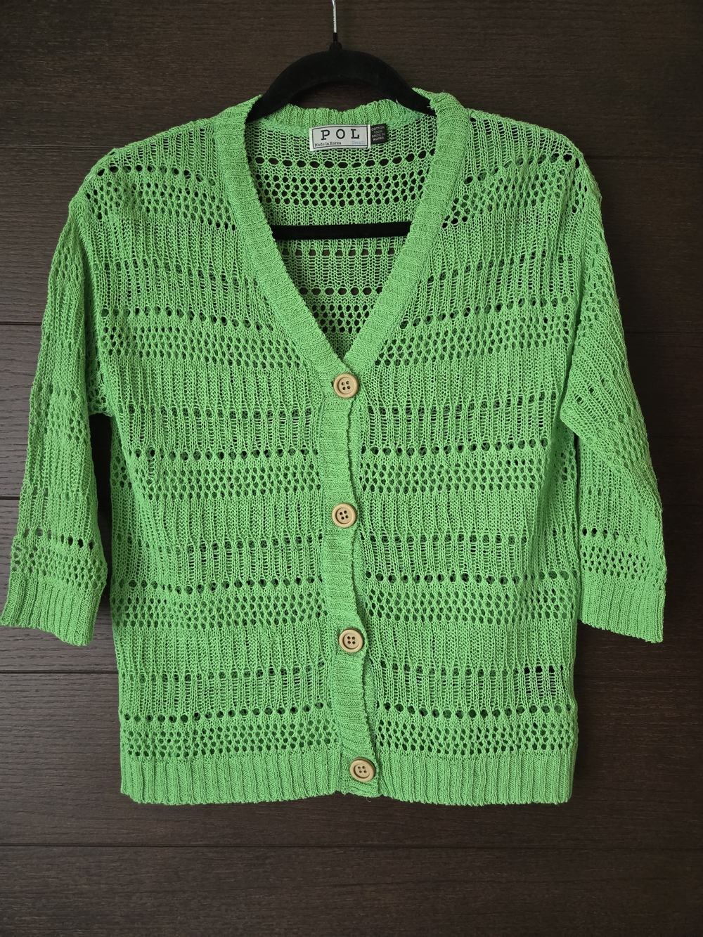 POL Cardigan Top Kelly Green Womens Small NWOT - Picture 9 of 10